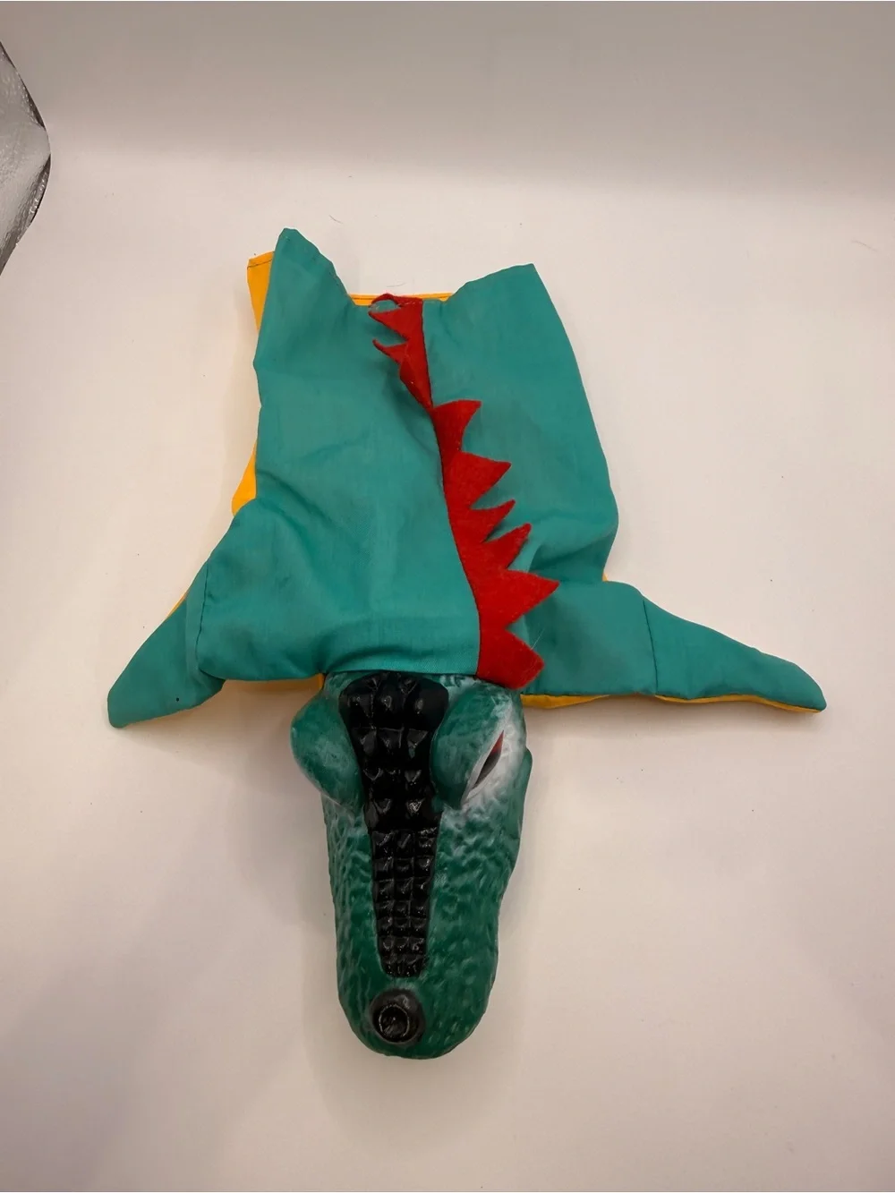 Hand Puppet Alligator Crocodile Rubber Head Cloth Body VTG 90s